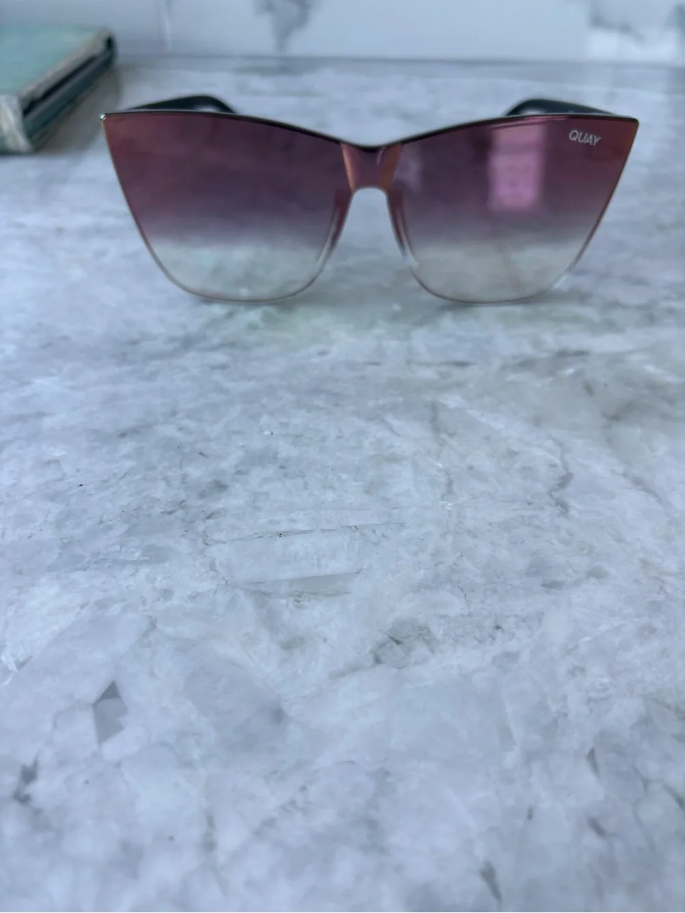 Quay Australia Gradient Rose Gold to Gray Oversized Women's Sunglasses